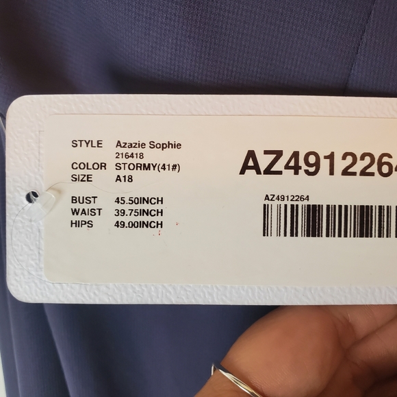 NEW W/TAGS! AZAZIE STORMY SOPHIE BRIDESMAID DRESS Size A18 - Picture 3 of 3